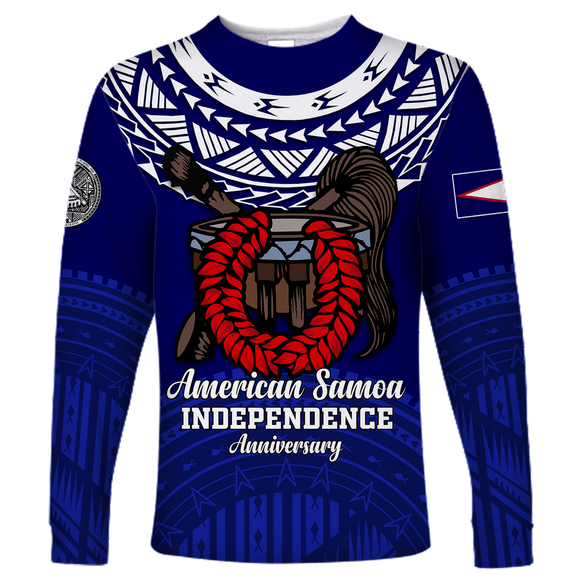 American Samoa Independence Anniversary Pride Long Sleeve Shirt - LT12 Unisex Blue - Polynesian Pride