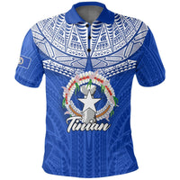 Custom Northern Mariana Islands Tinian Polo Shirt LT12 Unisex Blue - Polynesian Pride
