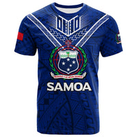 Samoa T Shirt Samoan Warrior Pride LT12 Blue - Polynesian Pride