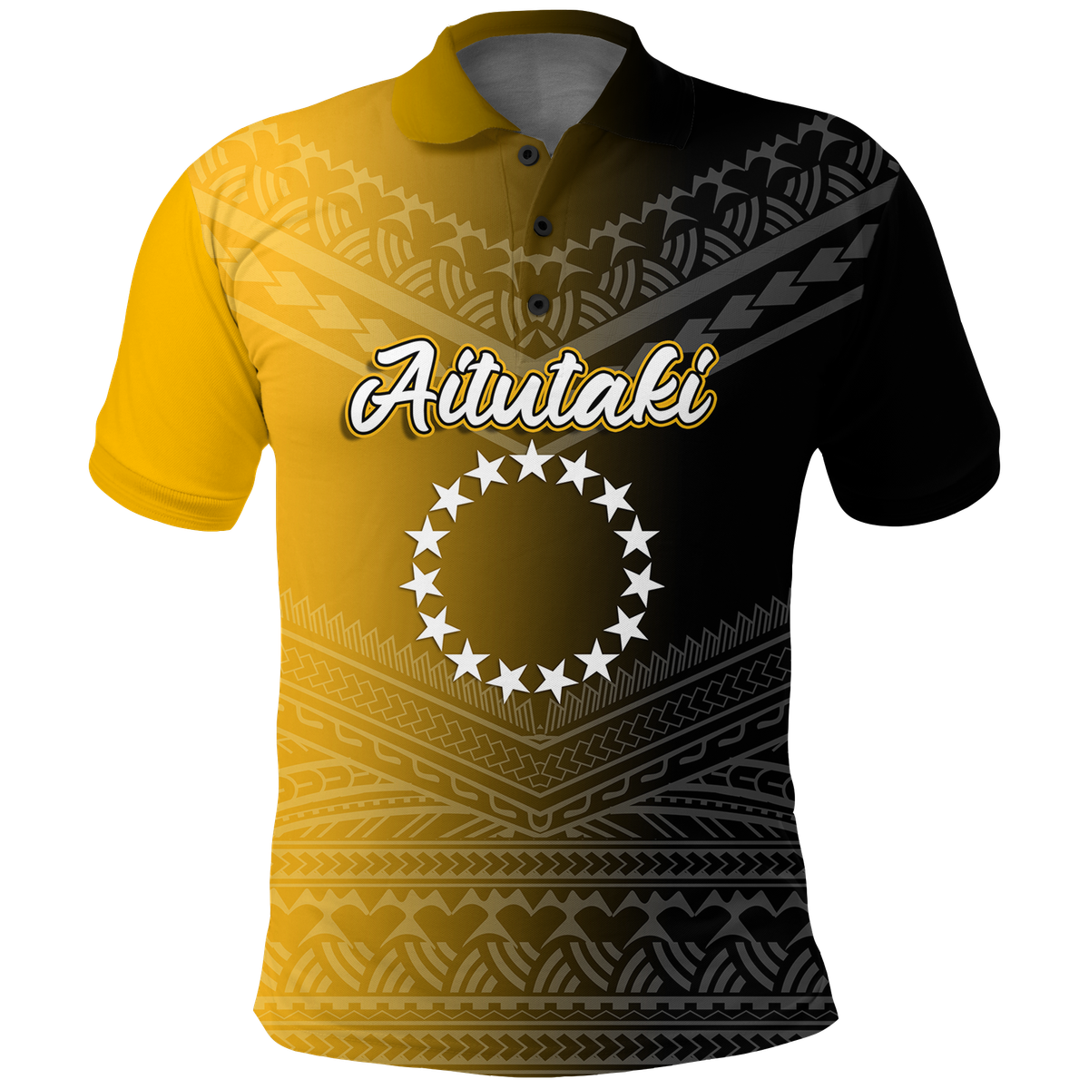 Custom Aitutaki Cook Islands Pride Polo Shirt LT12 Unisex Black - Polynesian Pride