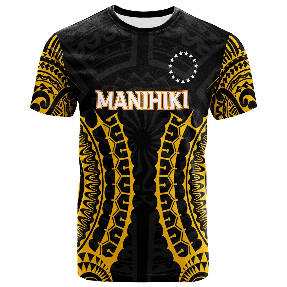 Cook Islands Manihiki T Shirt Tribal Pattern LT12 Black - Polynesian Pride