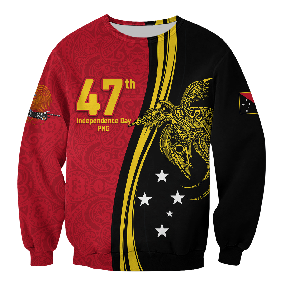 Papua New Guinea Independence Anniversary Polynesian Tribal Sweatshirt - LT12 Unisex Black - Polynesian Pride