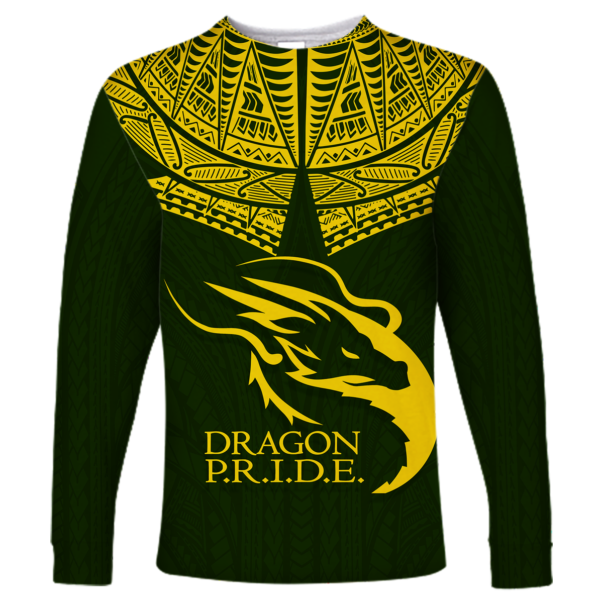 (Custom Personalised) Hawaii Honokaa High & Intermediate School Long Sleeve Shirt - LT12 Unisex Green - Polynesian Pride