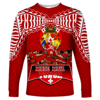 Mate Ma'a Tonga Sipi Tau Long Sleeve Shirt - LT12 Unisex Red - Polynesian Pride