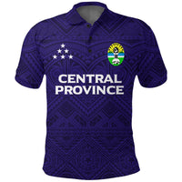 Custom Solomon Islands Central Province Polo Shirt Tribal Pattern LT12 Unisex Blue - Polynesian Pride