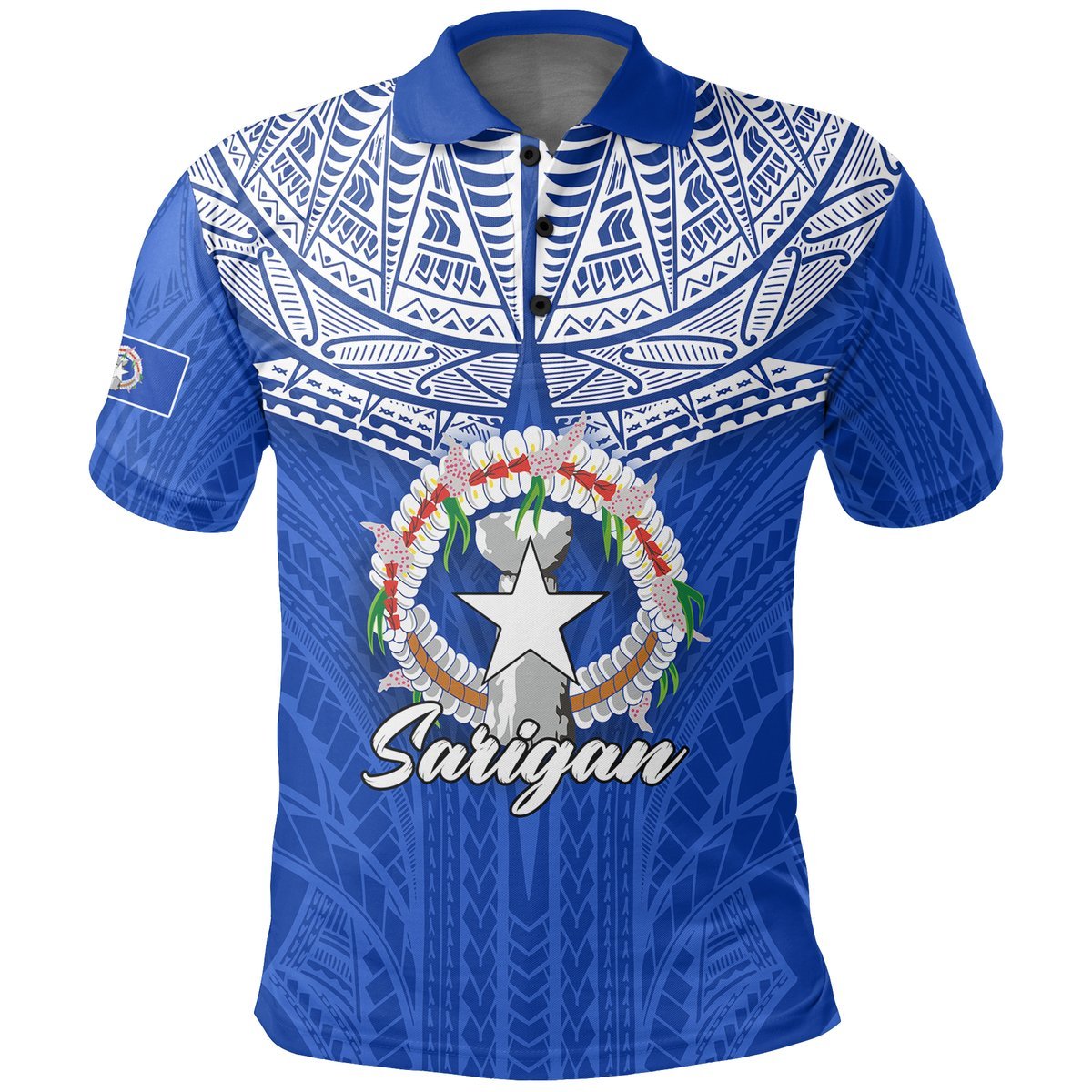 Custom Northern Mariana Islands Sarigan Polo Shirt LT12 Unisex Blue - Polynesian Pride