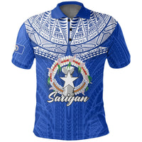 Custom Northern Mariana Islands Sarigan Polo Shirt LT12 Unisex Blue - Polynesian Pride