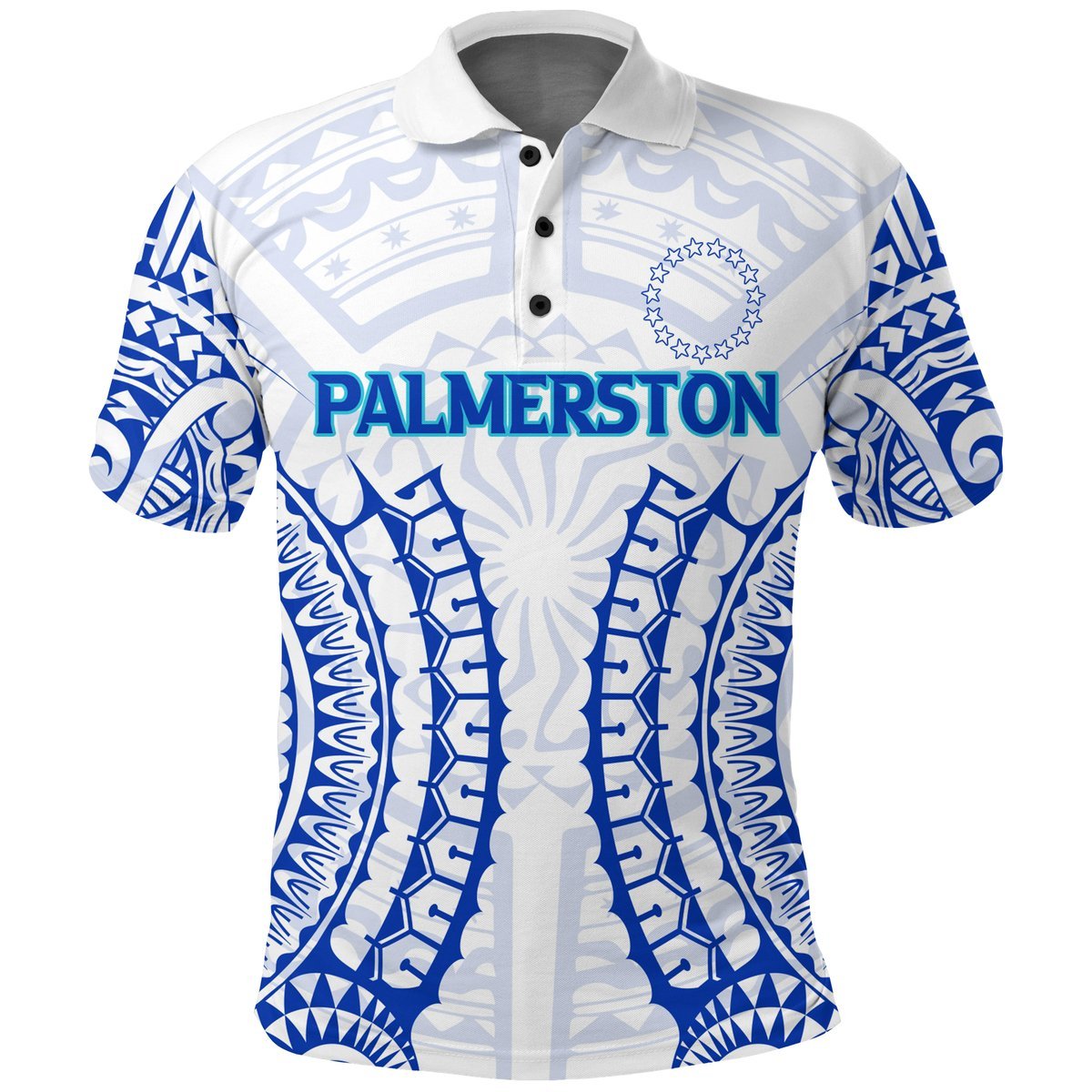 Custom Cook Islands Palmerston Polo Shirt Tribal Pattern LT12 White - Polynesian Pride