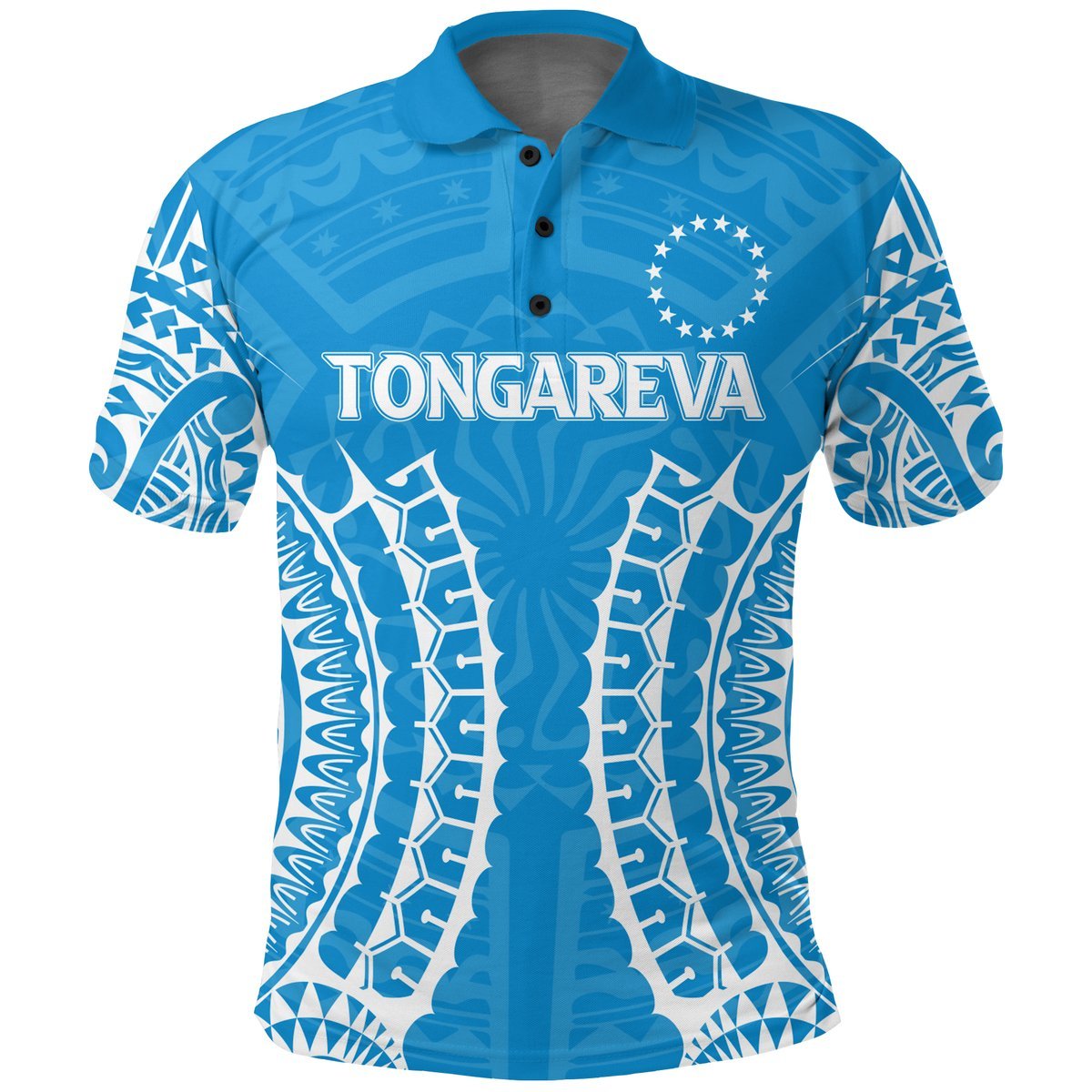 Custom Cook Islands Tongareva Polo Shirt Tribal Pattern LT12 Blue - Polynesian Pride