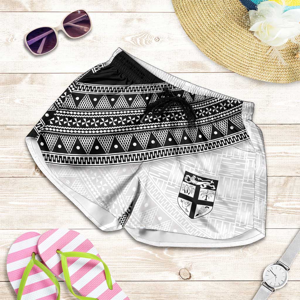 2026 Autumn Rugby Nations Fiji Shorts for Women Fijian Tapa Tribal Lauhala Inspired