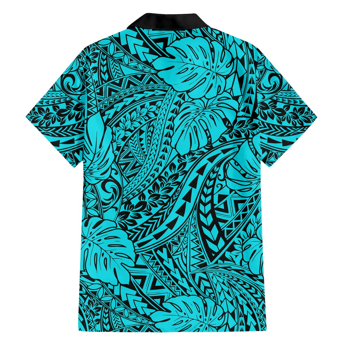 Turquoise Hawaii Family Matching Off Shoulder Long Sleeve Dress And Hawaiian Shirt Tribal Art LT14 - Polynesian Pride