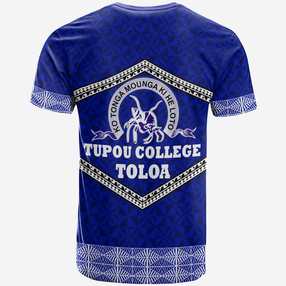 Tonga Tupou College Toloa T Shirt Ngatu Pattern LT12 - Polynesian Pride