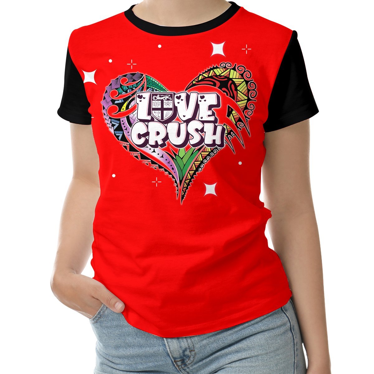 Fiji Valentine Couple Heart T Shirt LT2 No Men - Polynesian Pride