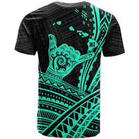 Hawaii Shaka Polynesian Tribal Turquoise T Shirt LT12 - Polynesian Pride