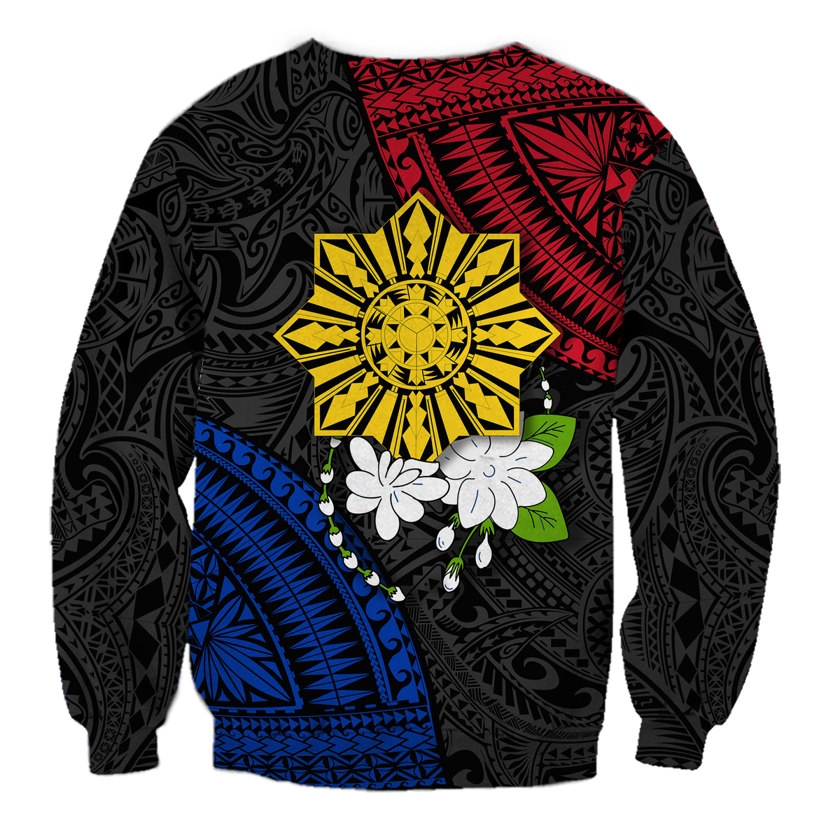 (Custom Personalised) Philippines Sampaguita Filipino Sun Sweatshirt - LT12 - Polynesian Pride