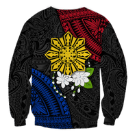 (Custom Personalised) Philippines Sampaguita Filipino Sun Sweatshirt - LT12 - Polynesian Pride