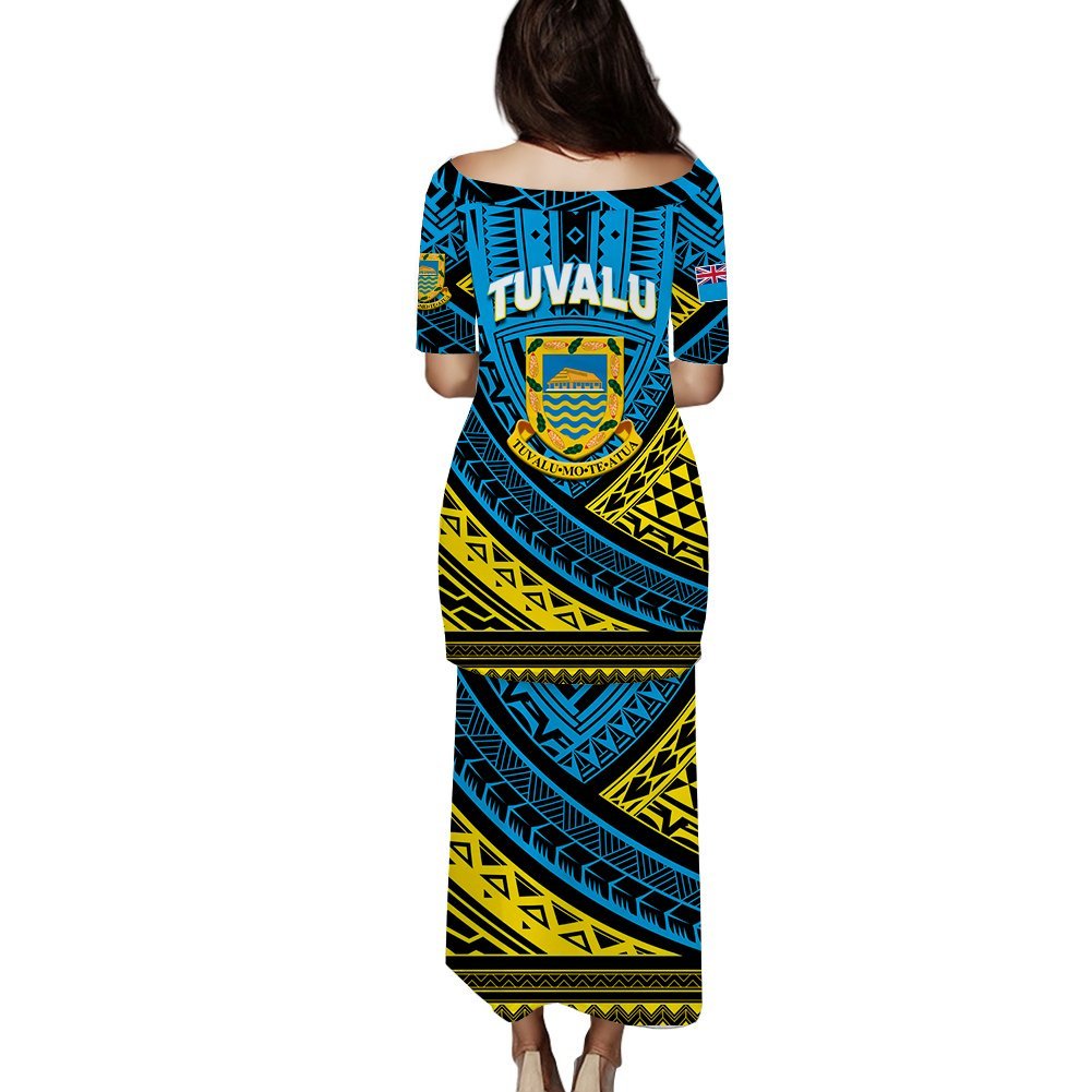Tuvalu Puletasi Dress 44th Independence Anniversary - Tribal Pattern - LT12 - Polynesian Pride