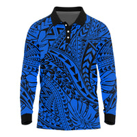 Personalised Hawaii Long Sleeve Polo Shirt Polynesian Tribal Art Ver.04 LT14