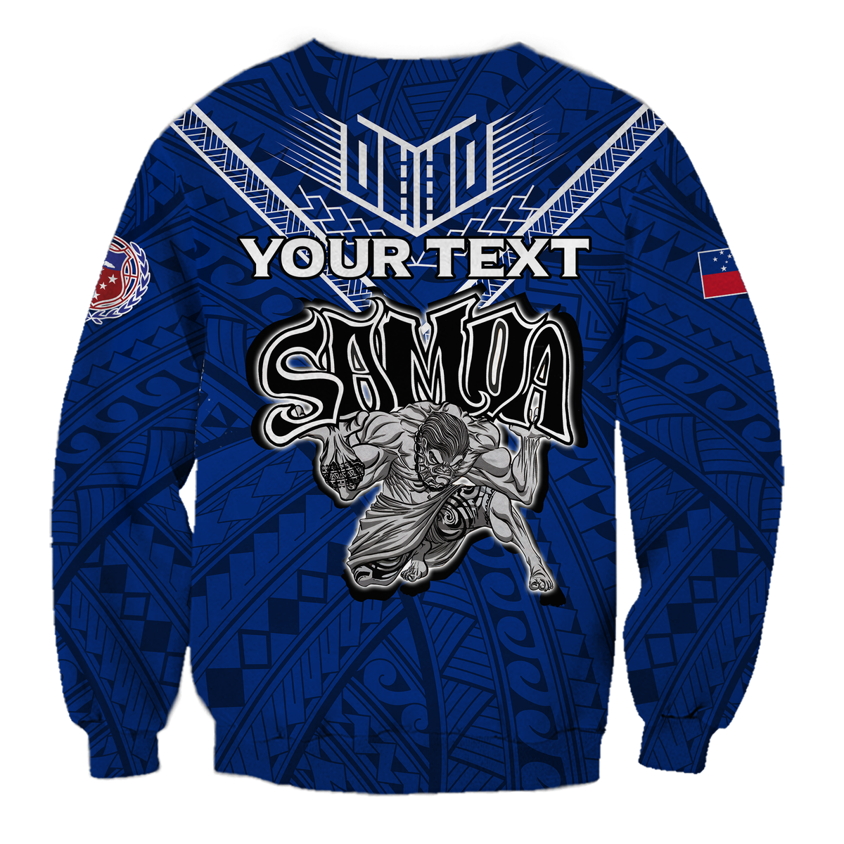 (Custom Personalised) Toa Samoa Rugby Sweatshirt - Samoan Warrior Pride - LT12 - Polynesian Pride