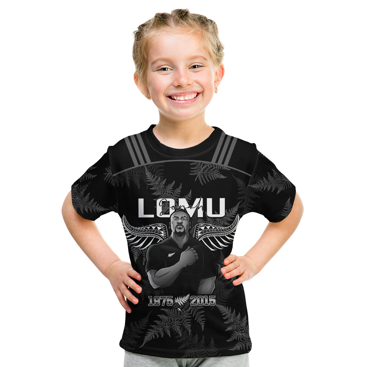 New Zealand Silver Fern Rugby T Shirt Jonah Lomu Aotearoa Legend LT14 - Polynesian Pride