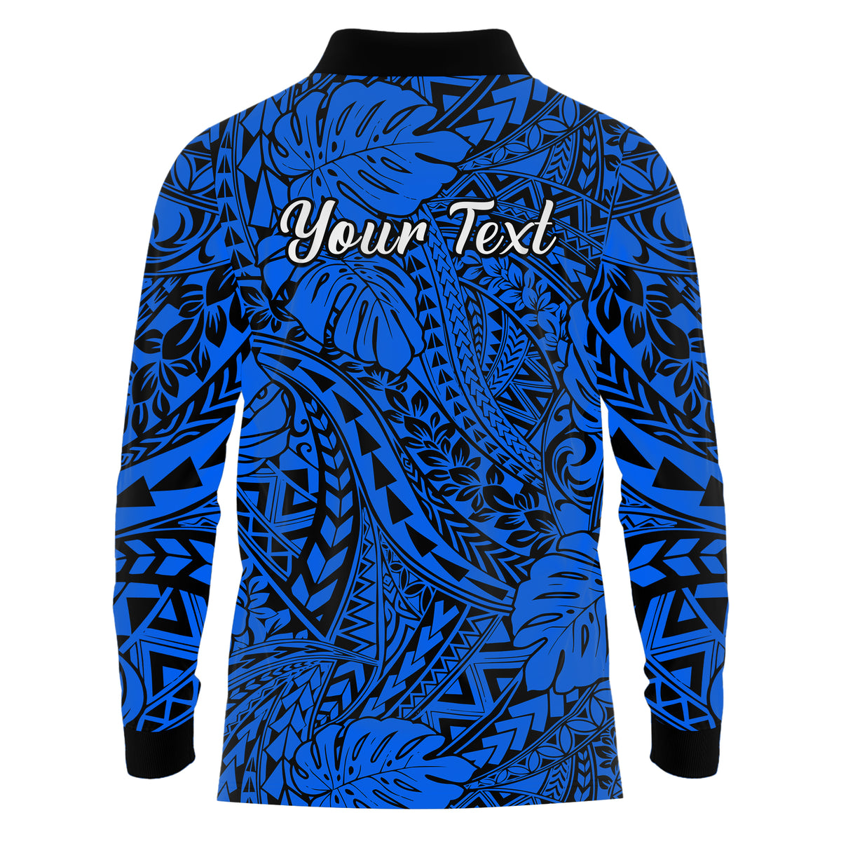 Personalised Hawaii Long Sleeve Polo Shirt Polynesian Tribal Art Ver.04 LT14