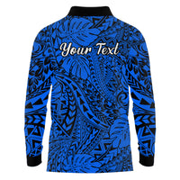 Personalised Hawaii Long Sleeve Polo Shirt Polynesian Tribal Art Ver.04 LT14