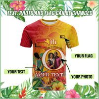 Polynesian Pride Papua New Guinea Independence T Shirt  Custom Photo, Plumeria & Provinces Flags CTM14