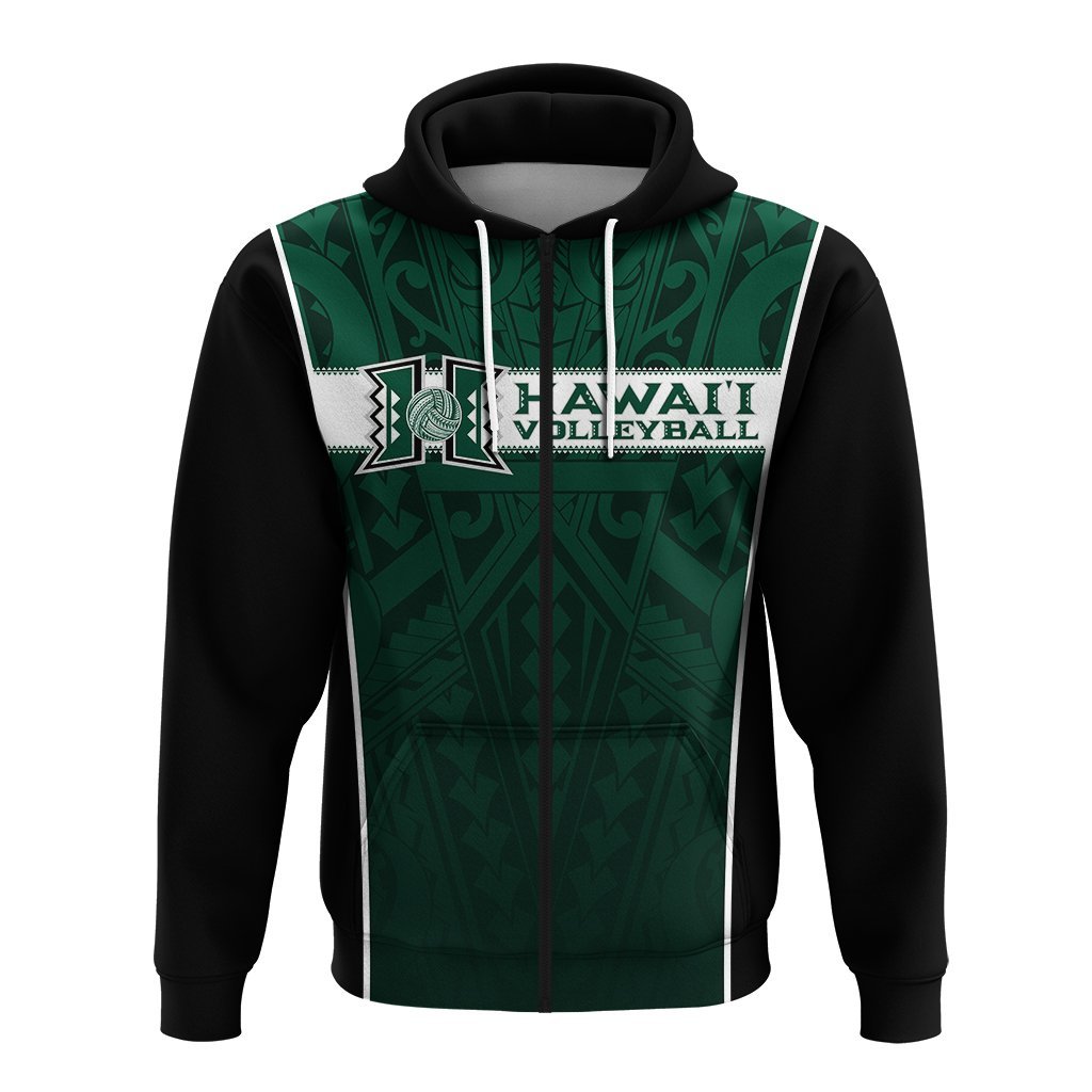 Hawaii Volleyball Green Warrior – Hoodie – LT2 - Polynesian Pride