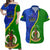 Vanuatu Malampa Province Matching Hawaiian Shirt and Dress Turtle Sand Drawing Unique Tapa LT14 Green - Polynesian Pride