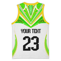 Custom Cook Islands Basketball Jersey Tatau Art Sport Style White Color