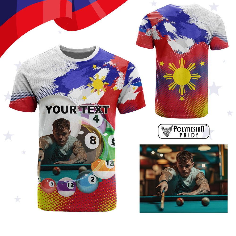 Custom Photo Philippines Pool Champion T Shirt The Art of Perfect Precision CTM03