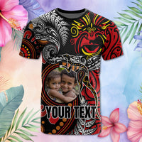 Custom Photo Aotearoa And Australia Toitu Te Tiriti T Shirt Honour The Treaty Stand Together Stand Stronger CTM03 - Polynesian Pride