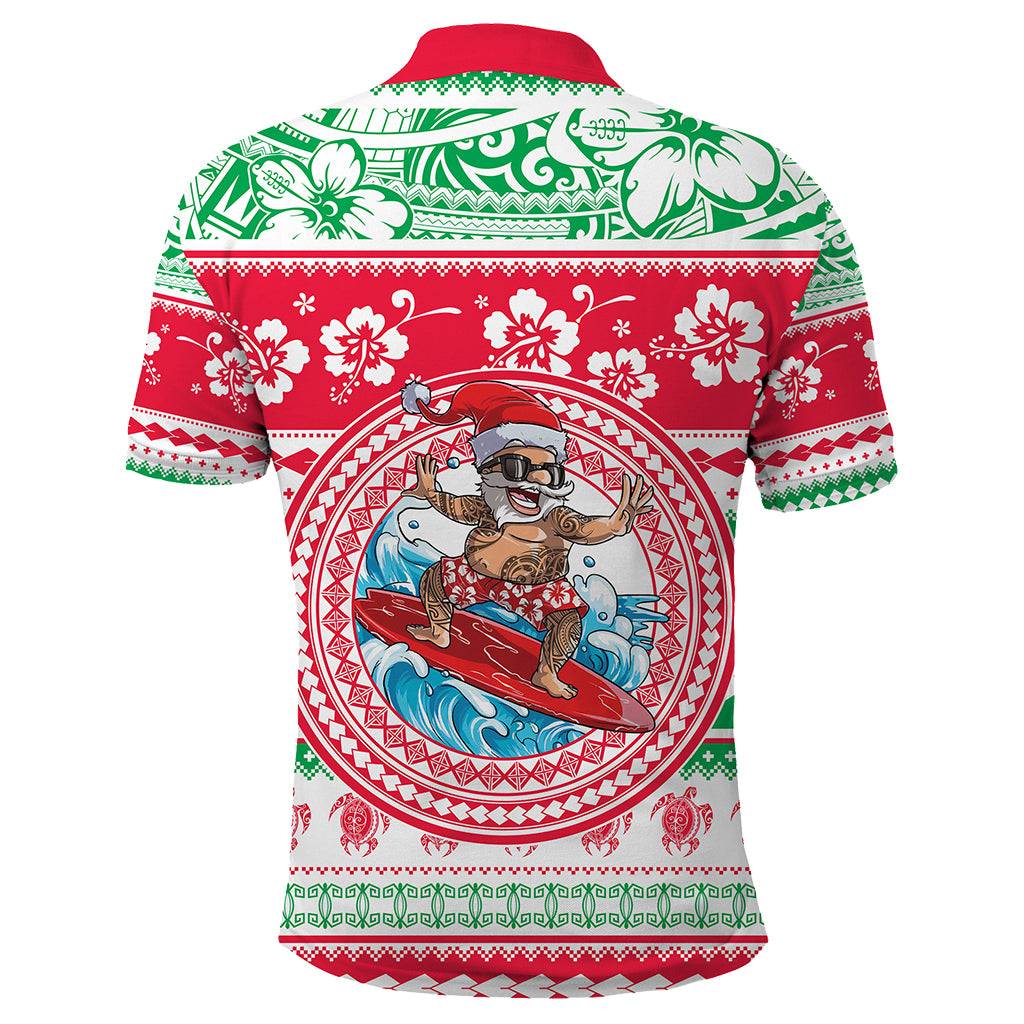 Custom Photo Polynesian Christmas Polo Shirt - Polynesian Pride