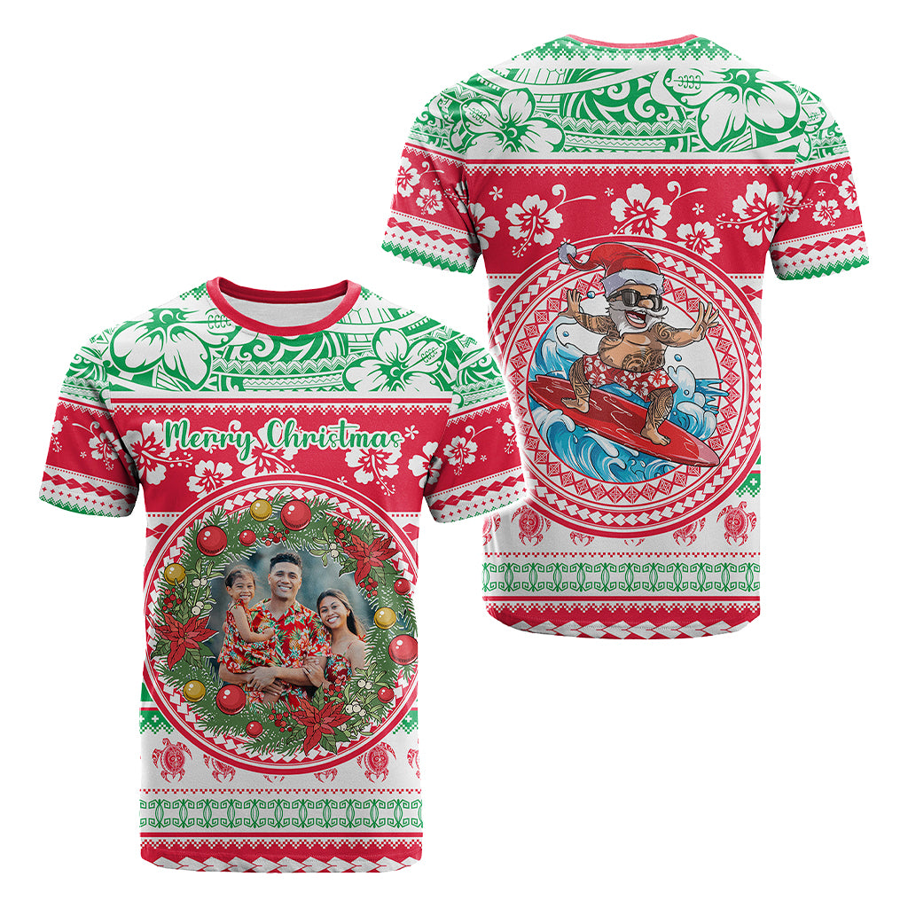 Custom Photo Polynesian Christmas T Shirt - Polynesian Pride