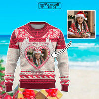 Custom Photo Polynesian Knitted Sweatshirt Memorial All I Want For Xmas Is You