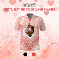 Custom Photo New Zealand Valentine Polo Shirt Maori Hongi With Piwakawaka
