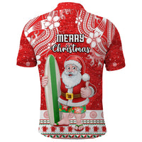 Custom Polynesian Countries Christmas Polo Shirt Santa Coat Of Arms - Polynesian Pride