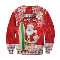 Custom Polynesian Countries Christmas Sweatshirt Santa Coat Of Arms - Polynesian Pride