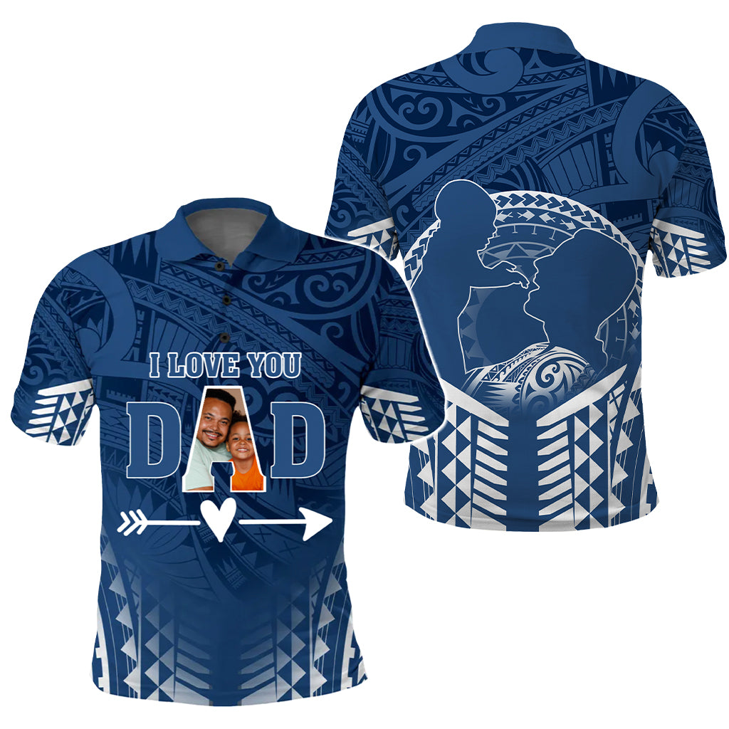 Custom Photo I Love You Dad Polo Shirt Father's Day Polynesian Pattern CTM05 - Polynesian Pride
