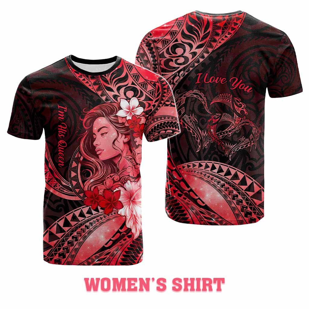 Custom Polynesian Valentine T shirt In Our Kingdom Love Reigns Forever
