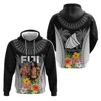 Custom Photo Fiji Day Hoodie Tropical Vibes CTM05 Zip Hoodie Multicolor - Polynesian Pride