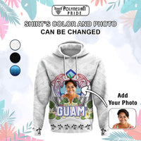 Custom Photo Guam Chamorro Hoodie Tribal Latte Stone With Dolphins