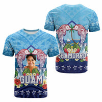 Custom Photo Guam Chamorro T Shirt Tribal Latte Stone With Dolphins