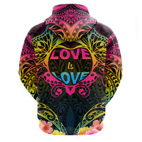 Custom Photo Happy Pansexual Pride Day Hoodie Love Is Love Polynesian Style