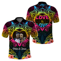 Custom Photo Happy Pansexual Pride Day Polo Shirt Love Is Love Polynesian Style