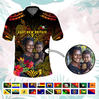 Custom Photo Papua New Guinea Provinces Polo Shirt Symbol Flag Sepik Blue Orchid Motifs CTM05