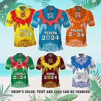 Custom Tonga School Graduation Polo Shirt Tongan Ngatu Pattern With Graduation Wreath