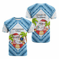 Custom Christmas Fiji Schools T Shirt Santa Claus Logo