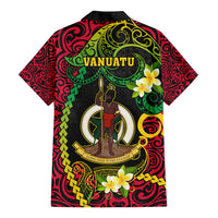 Custom Photo Vanuatu Provinces Hawaiian Shirt Coat Of Arms Plumeria Polynesian Pattern
