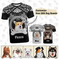 Custom Dog T Shirt With Polynesian Pattern